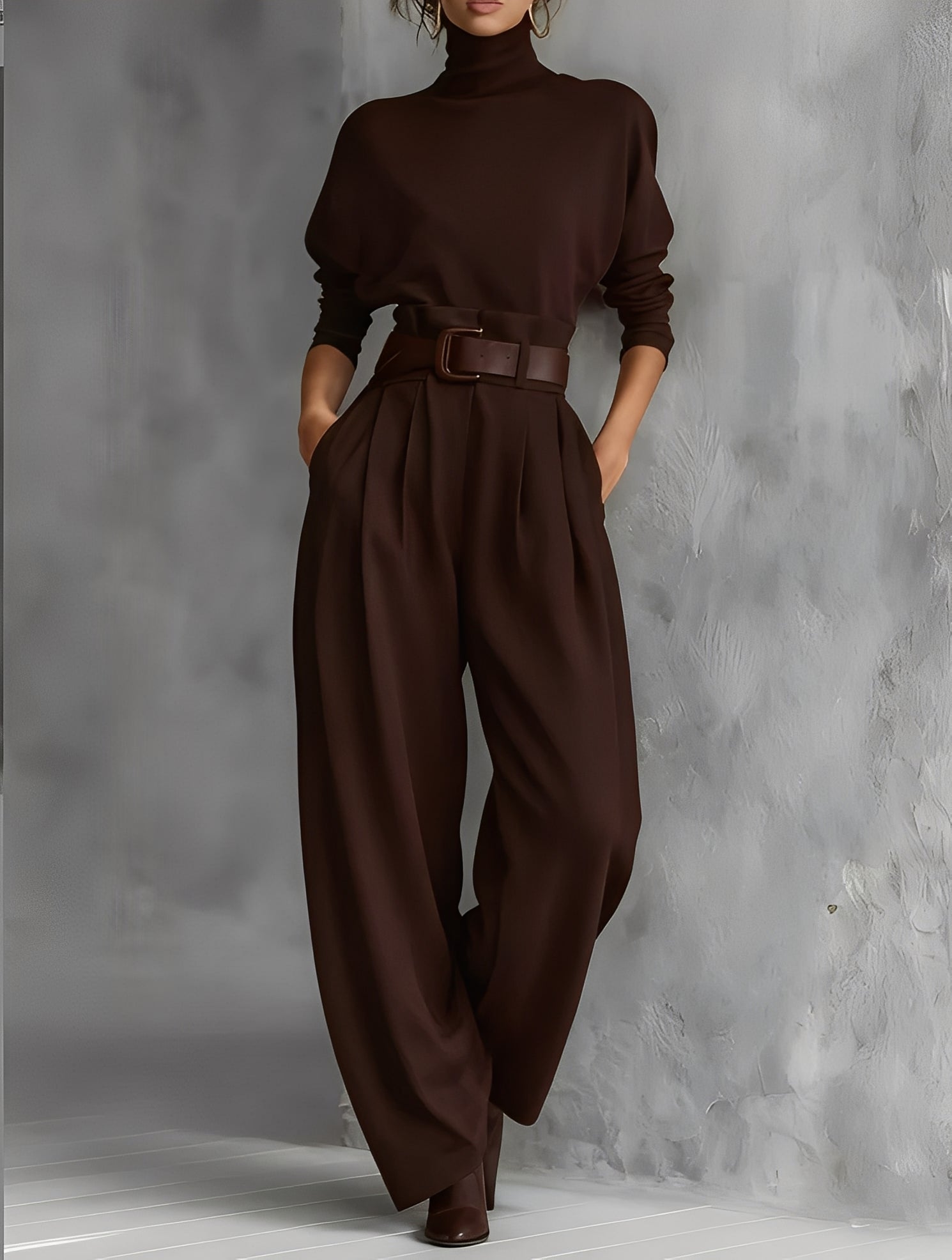 Mia – Jumpsuit mit Poloshirt-Kragen und geradem Bein