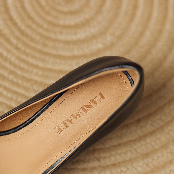 Marisol Leder-Pumps mit quadratischer Zehenpartie