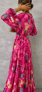 Sage | Floral Wrap Dress