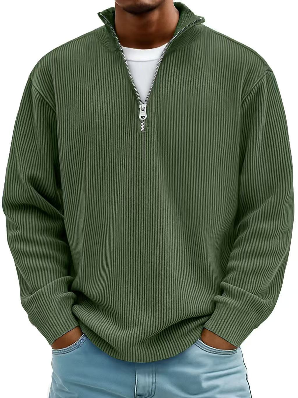 Marc |  Reißverschluss-Pullover mit Rippstruktur