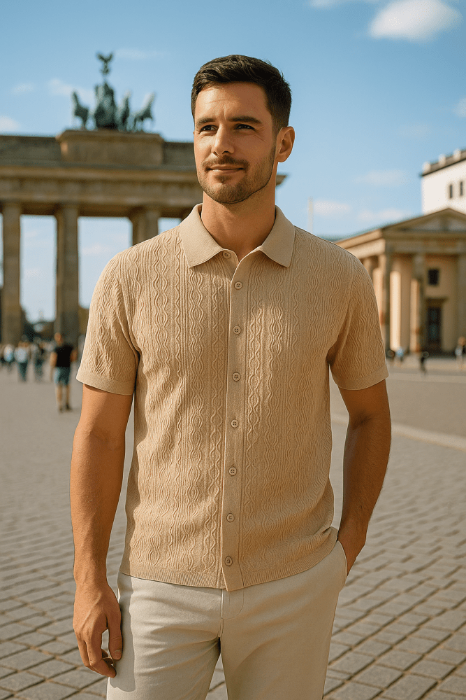 Menno | Kurzarm Strickhemd