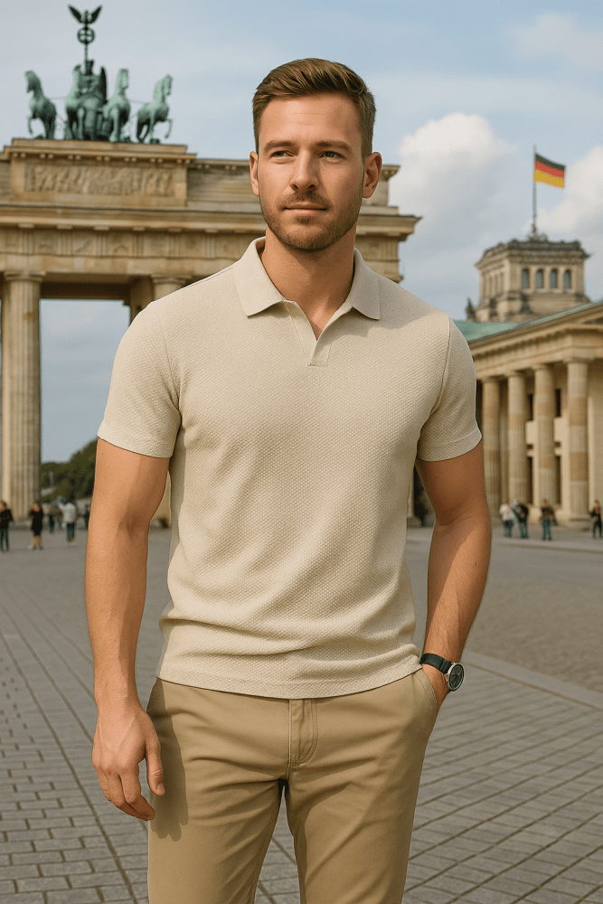 August | Casual Textured Polo Shirt