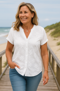 Rena Natur Baumwoll-Leinen Bluse