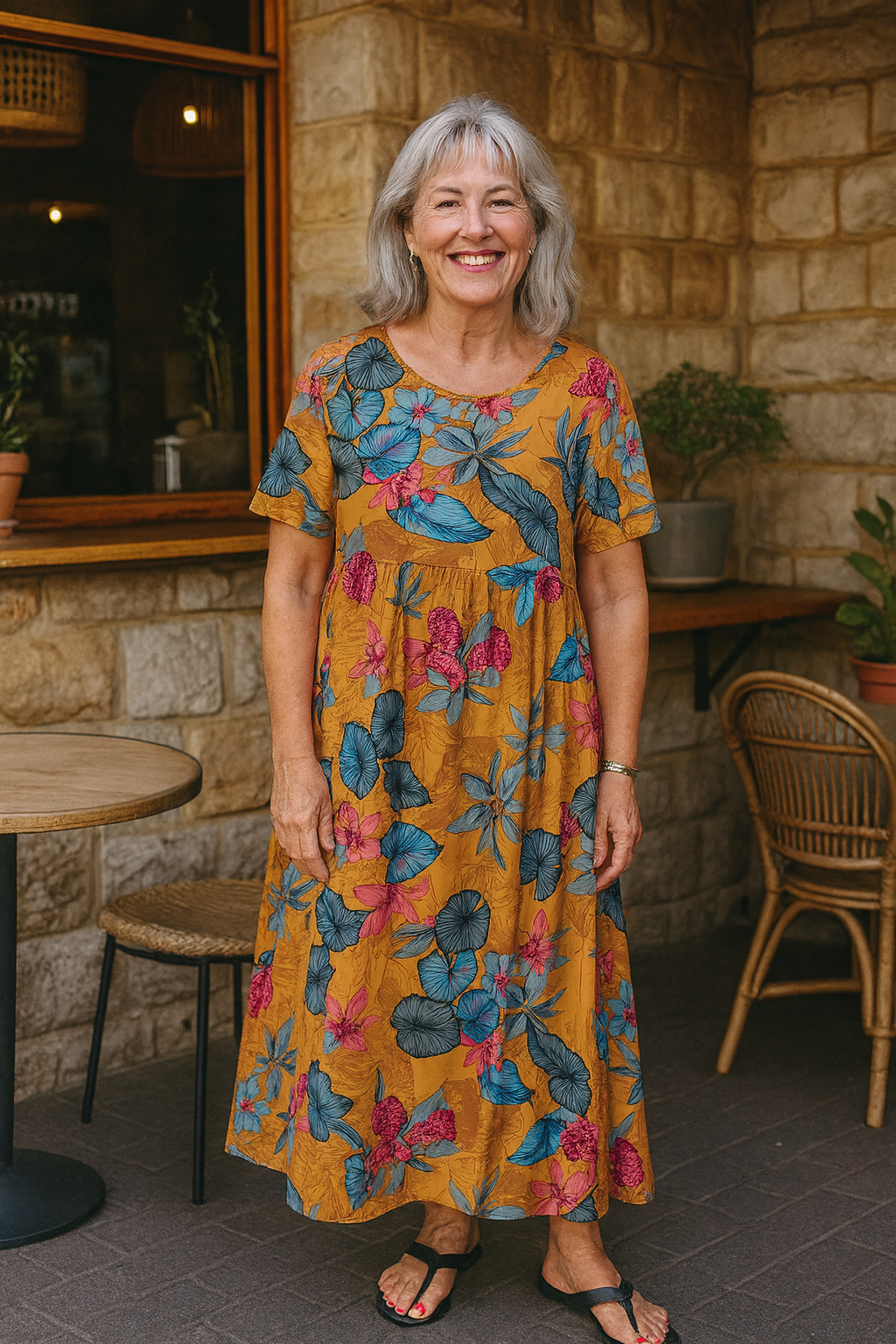 Masie | Leichtes Blumen-Maxikleid