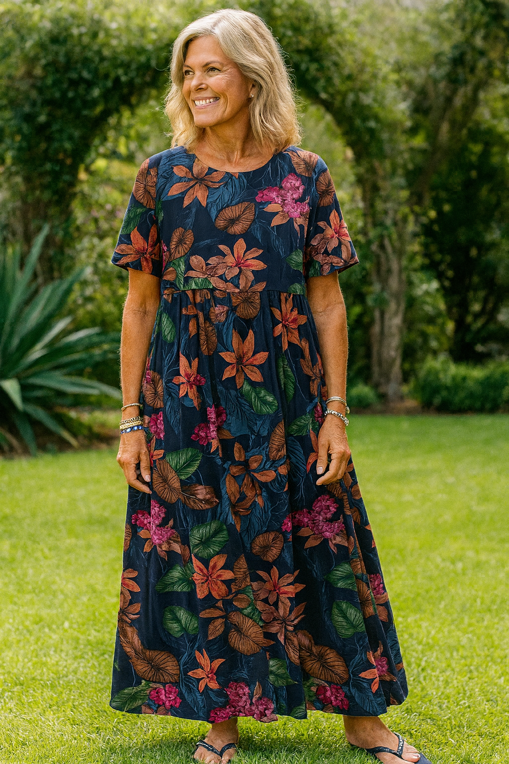 Masie | Leichtes Blumen-Maxikleid