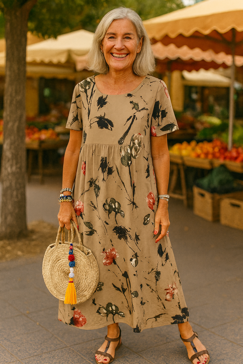 Lucie | Retro Floral Maxi Dress