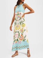 Ava | Ärmelloses Midi-Kleid mit sonnigem Blumenmuster für den Urlaub