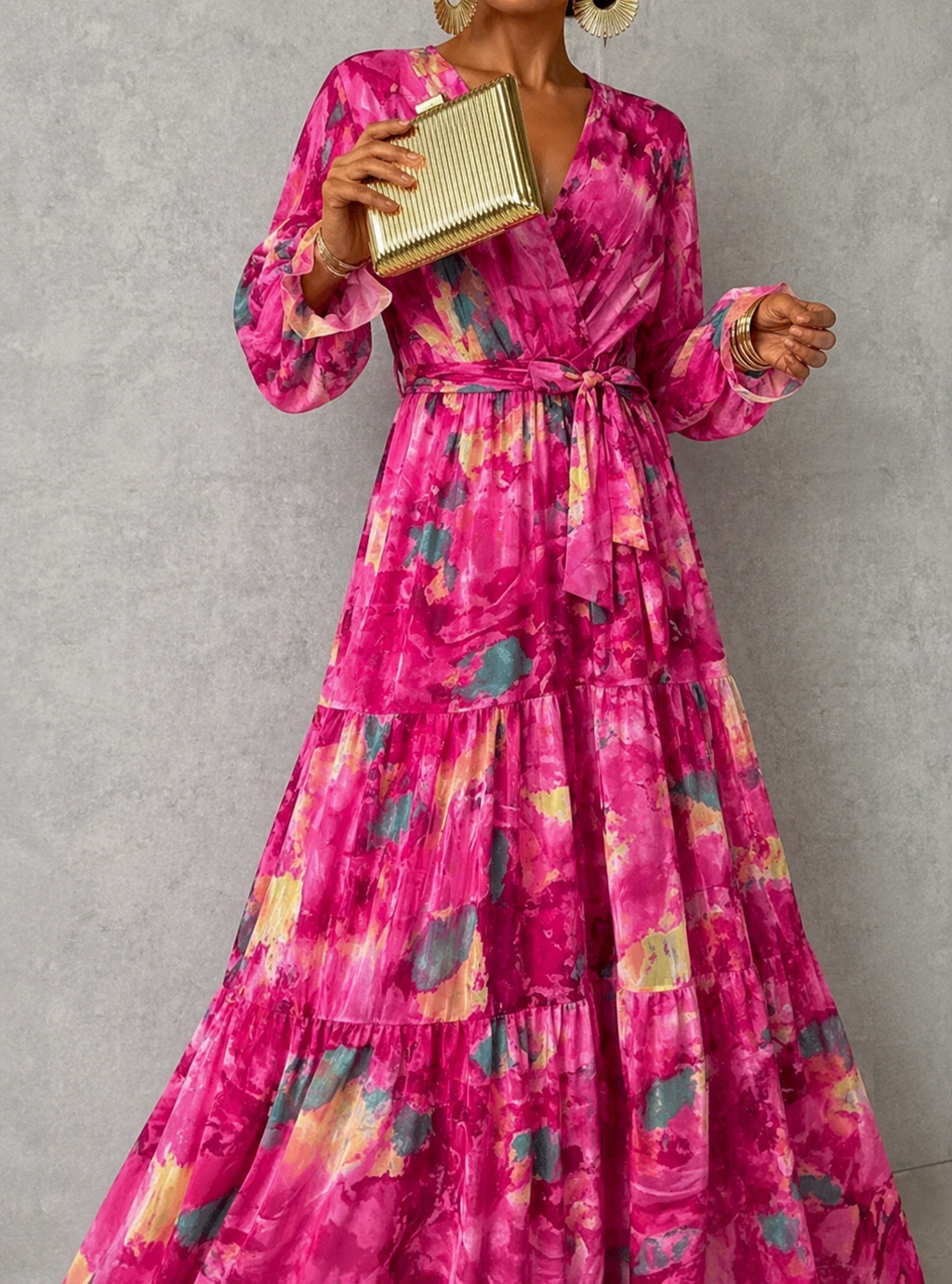 Sage | Floral Wrap Dress