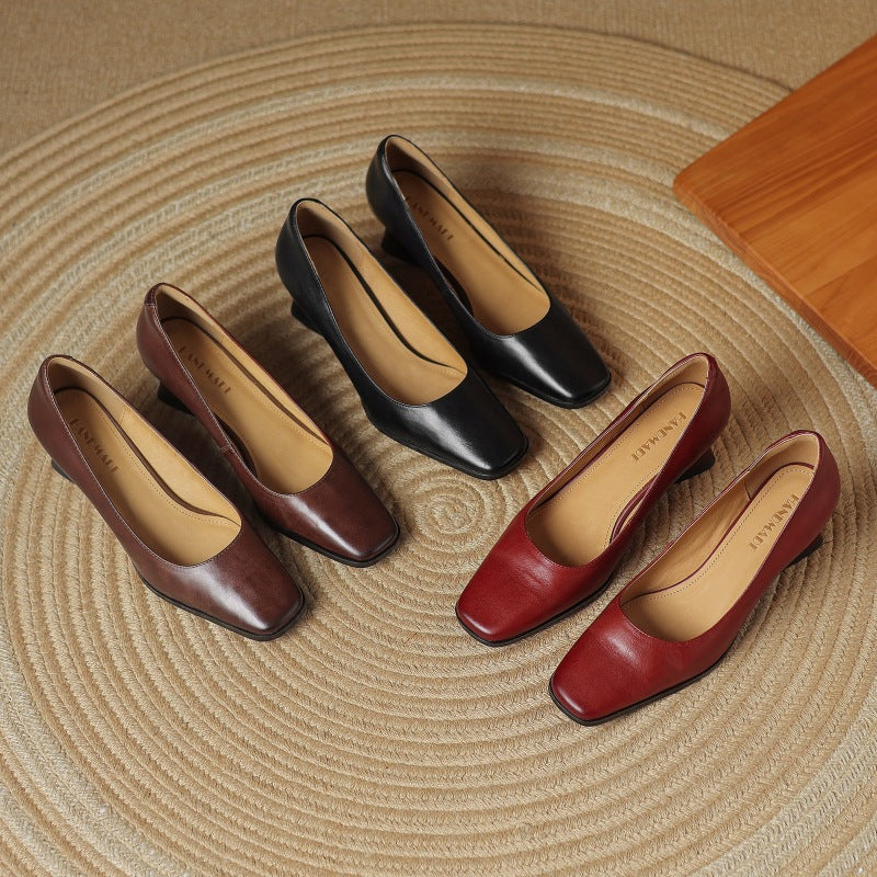 Oriel Leather Square Toe Pumps
