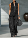 Mila | Minimalistische Latzhose mit Weißem Saum