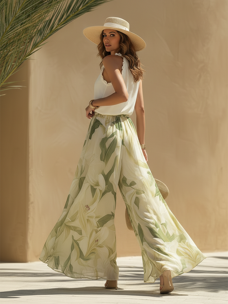 Lysandra | Elegantes Fluid-Set mit Lilienmuster