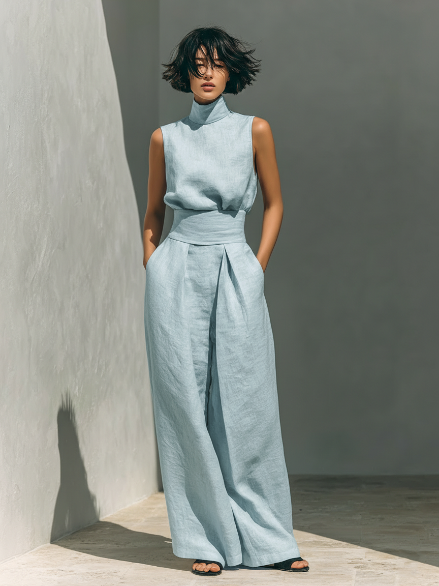 Livia – Minimalistisches Baumwoll- und Leinen-Set