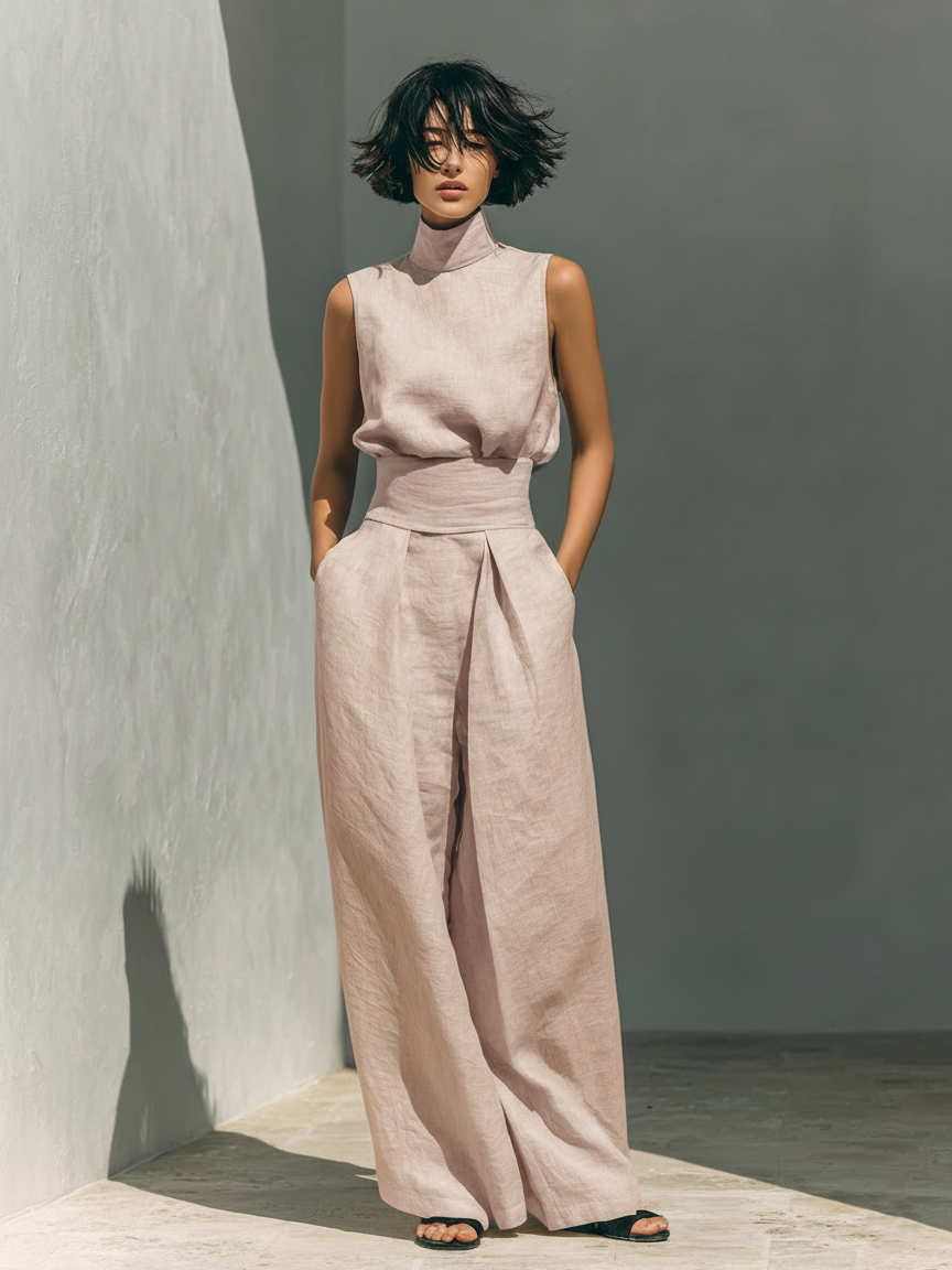 Livia – Minimalistisches Baumwoll- und Leinen-Set