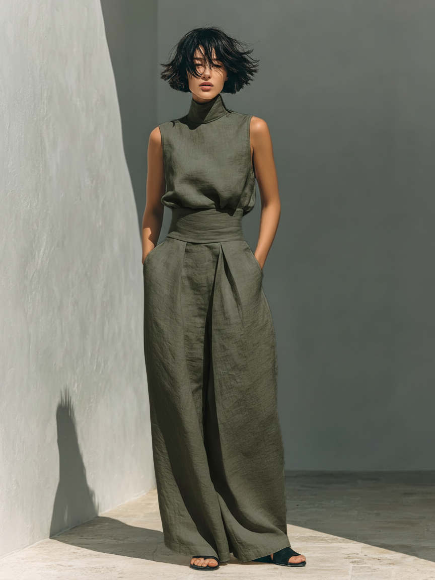 Livia – Minimalistisches Baumwoll- und Leinen-Set