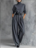 Mia – Jumpsuit mit Poloshirt-Kragen und geradem Bein