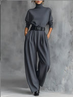 Mia – Jumpsuit mit Poloshirt-Kragen und geradem Bein
