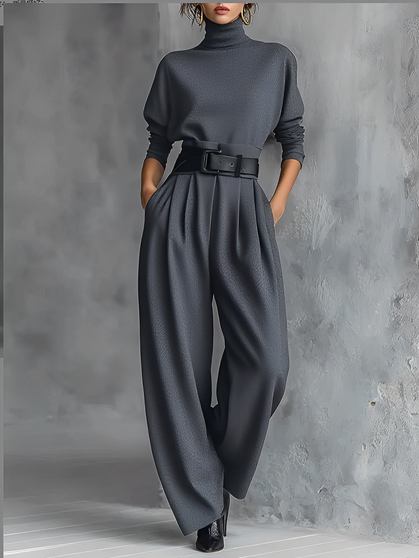 Mia – Jumpsuit mit Poloshirt-Kragen und geradem Bein