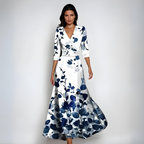 Hailey | Damen Floral Wickel-Maxikleid mit fließendem Schnitt