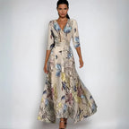 Hailey | Damen Floral Wickel-Maxikleid mit fließendem Schnitt
