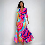 Hailey | Damen Floral Wickel-Maxikleid mit fließendem Schnitt