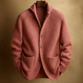SILVORO | Herren Strickjacke aus Rippwolle