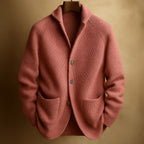 SILVORO | Herren Strickjacke aus Rippwolle