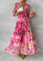 Blumenmuster Kreuzkleid