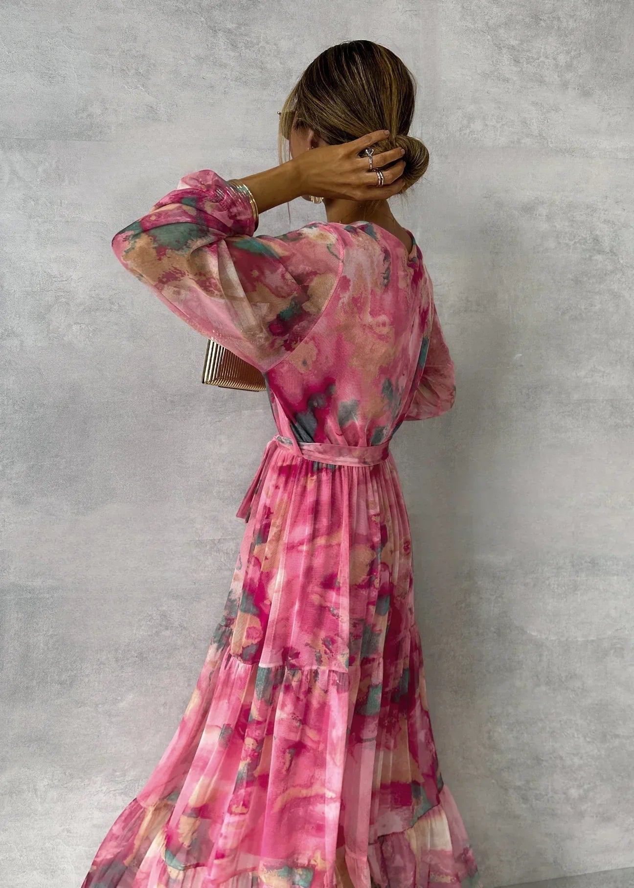Blumenmuster Kreuzkleid