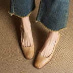 Elviera Quadratische Leder High Heels