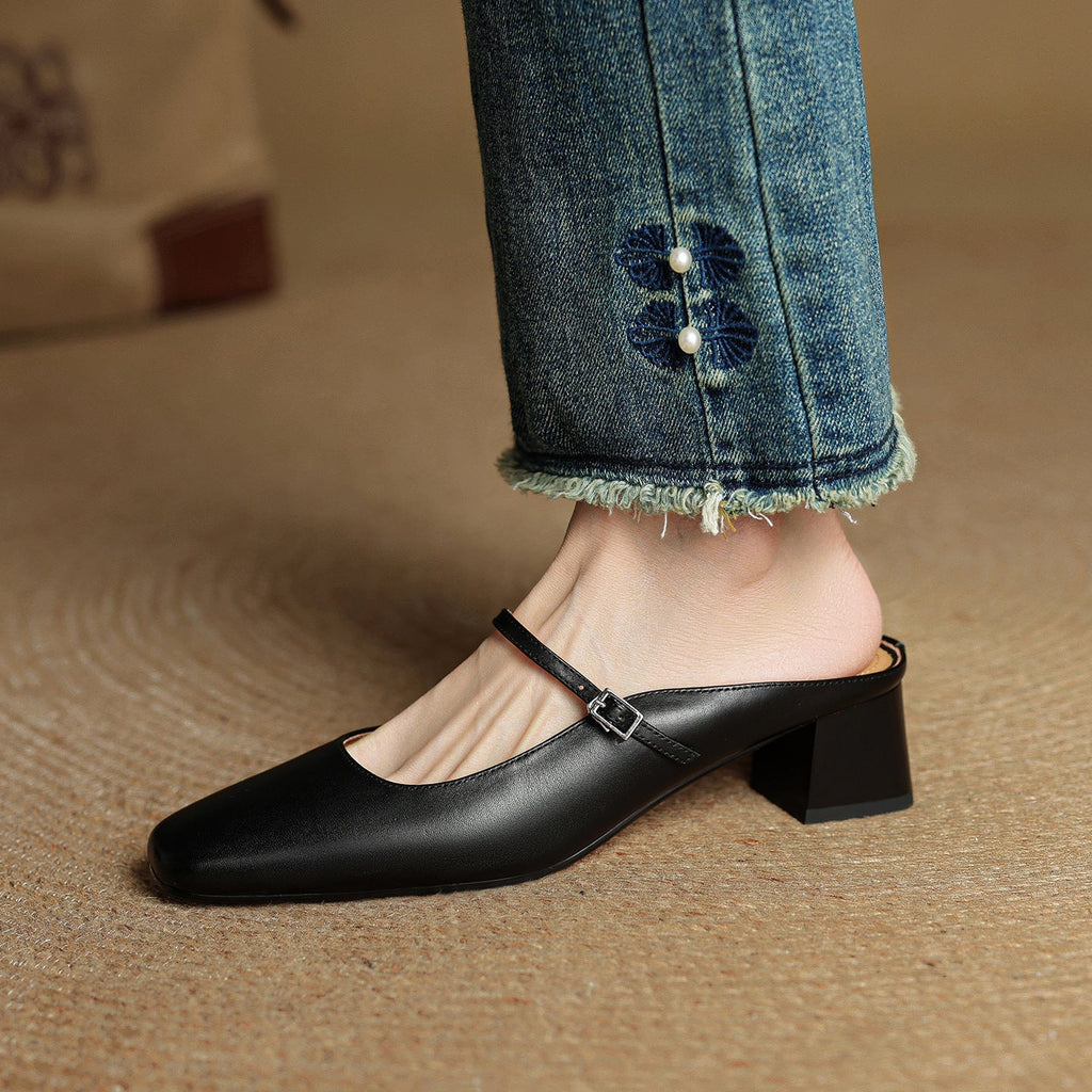 Meyra Leather Slide Sandals