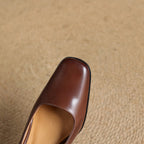 Elviera Quadratische Leder High Heels