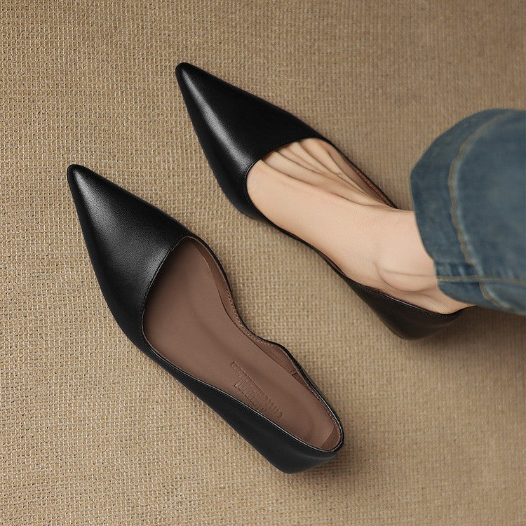 Orlisse Leather Kitten Heel Shoes