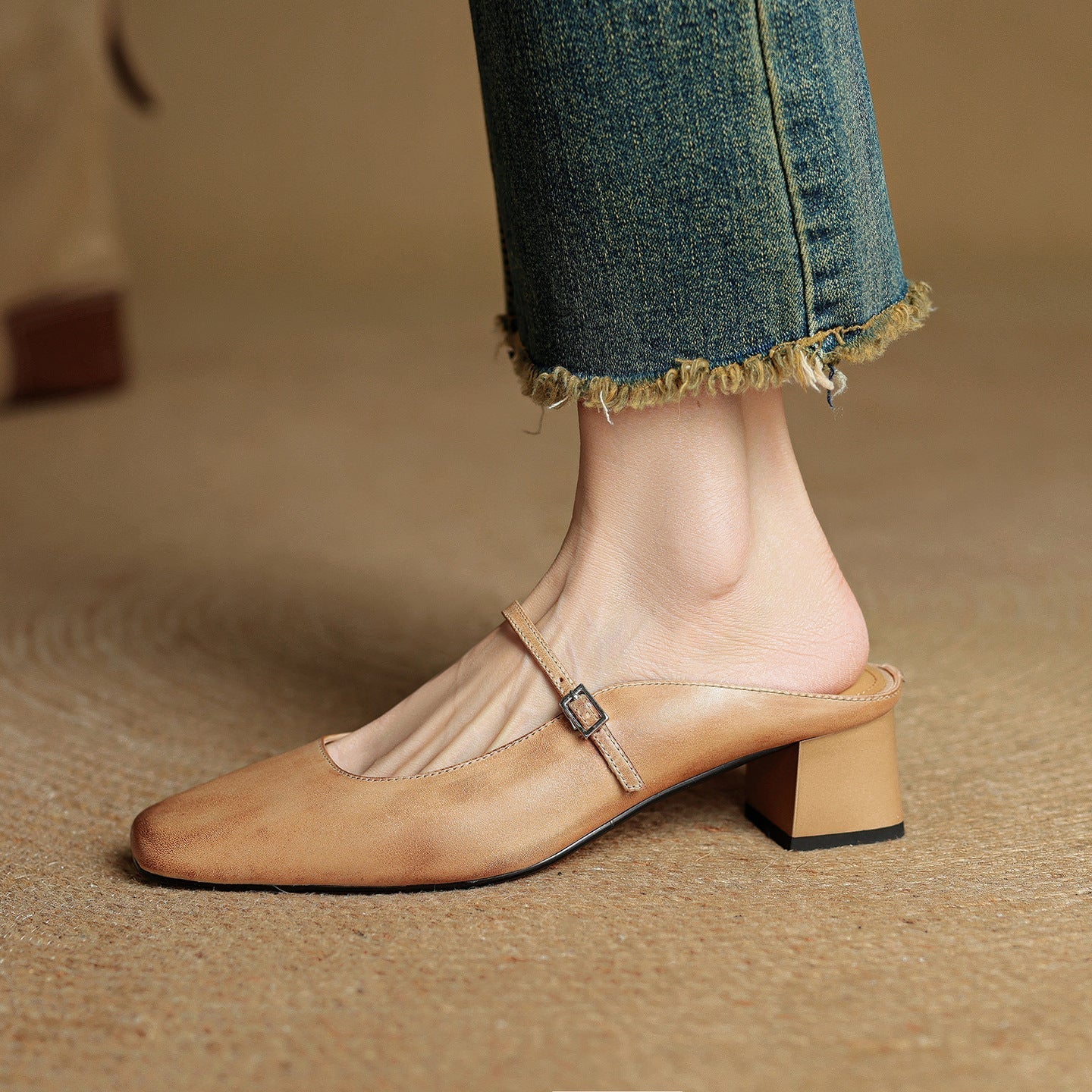 Meyra Leather Slide Sandals