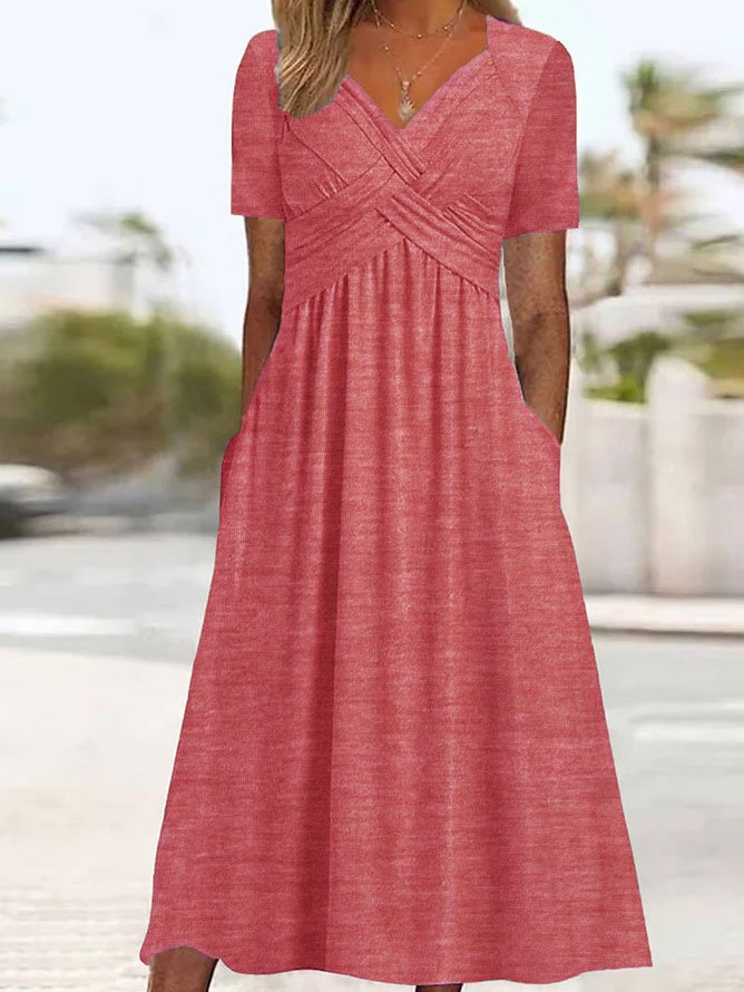 Carmen - Midi-Kleid mit Crossover-Design für einen eleganten Auftritt