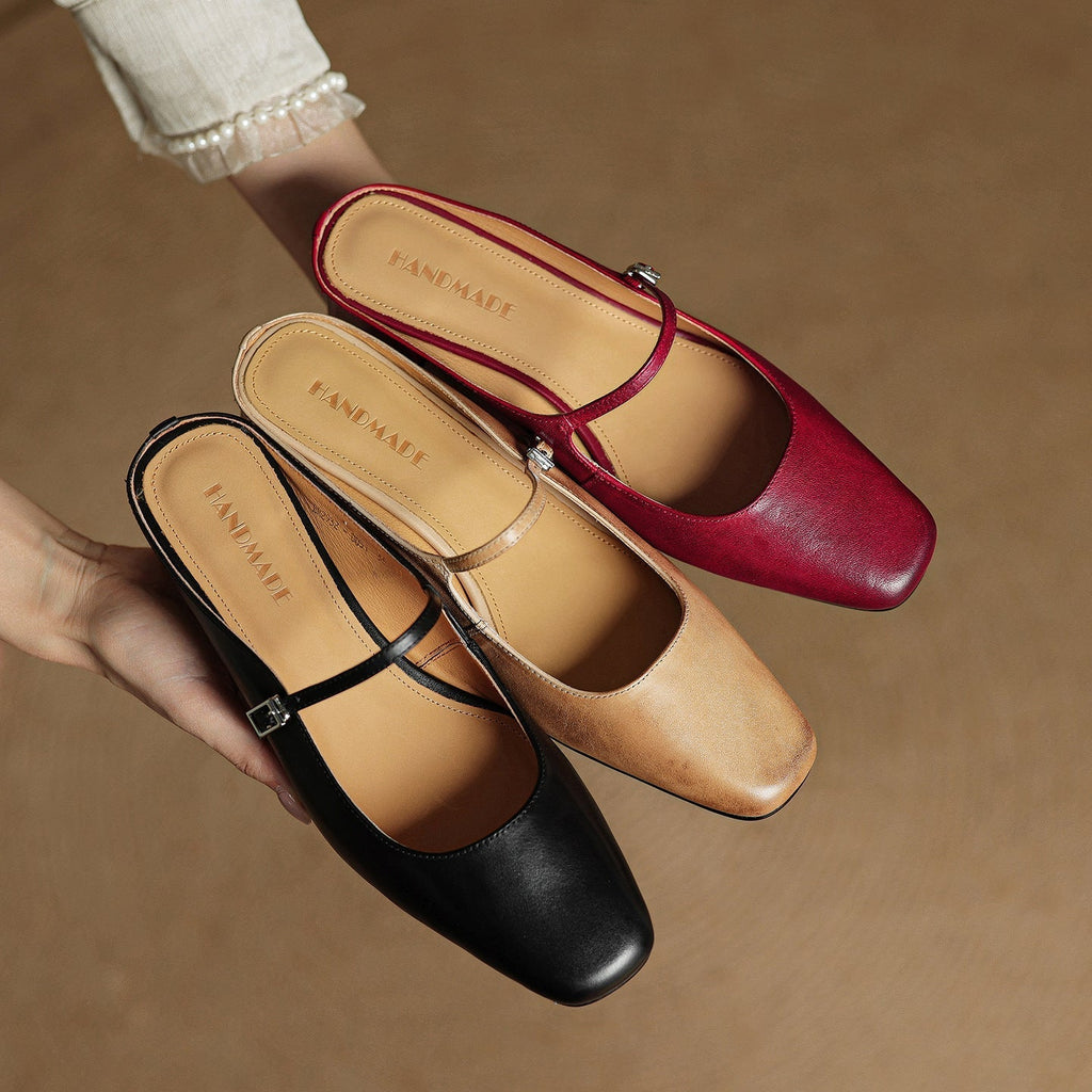 Meyra Leather Slide Sandals