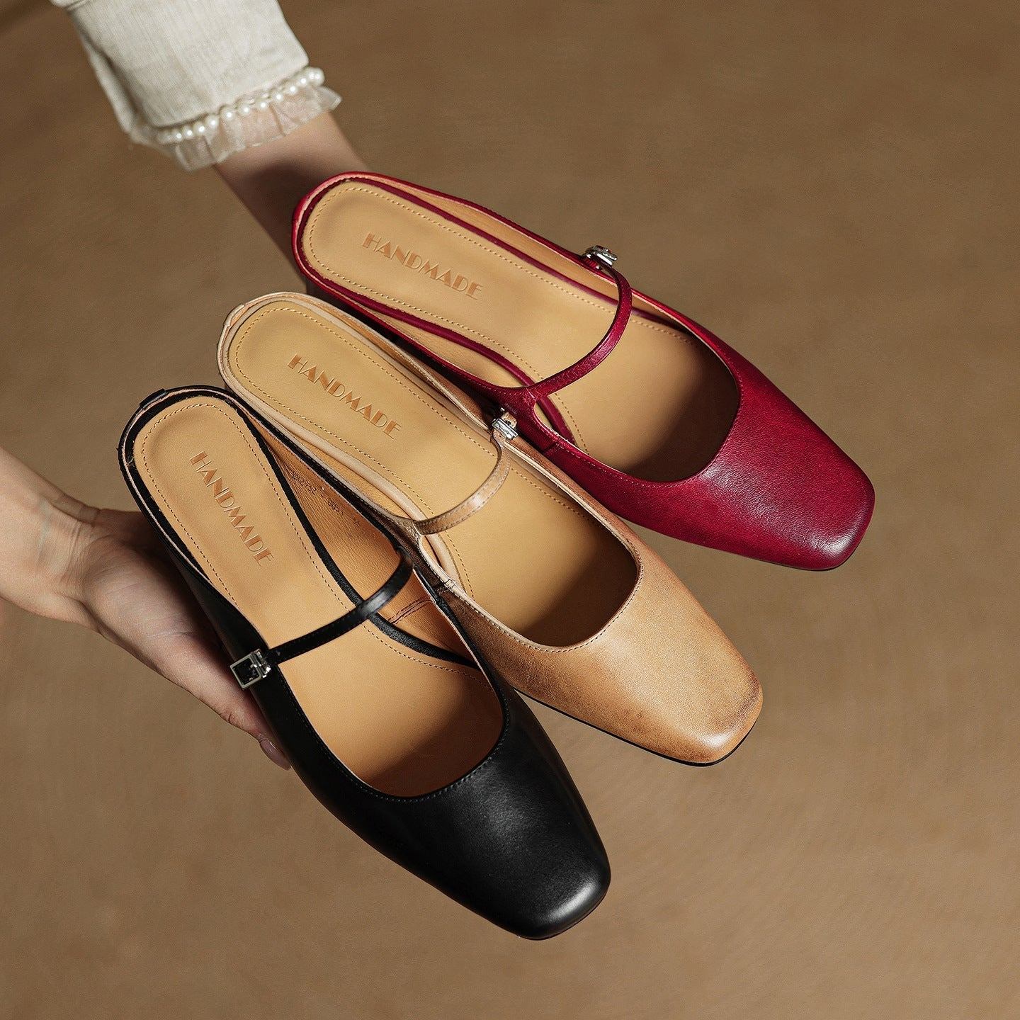 Meyra Leather Slide Sandals