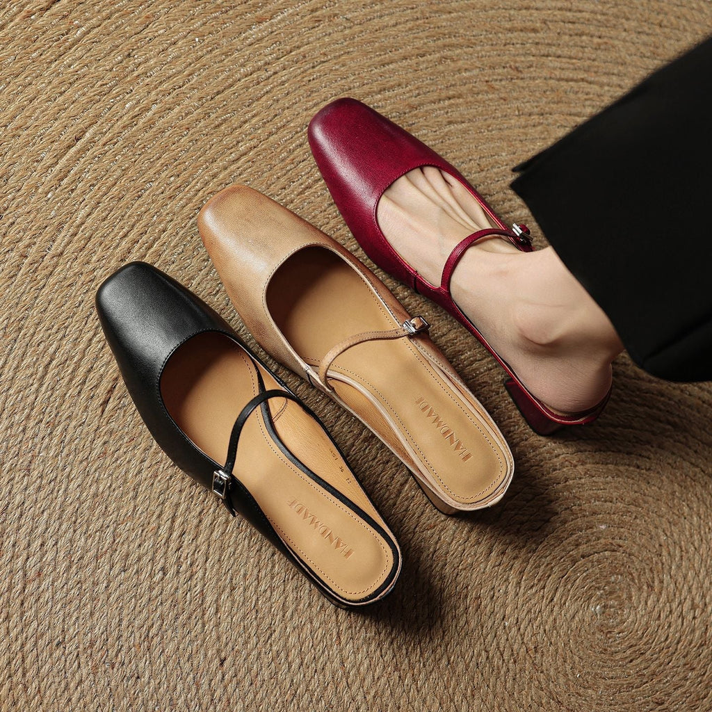 Meyra Leather Slide Sandals