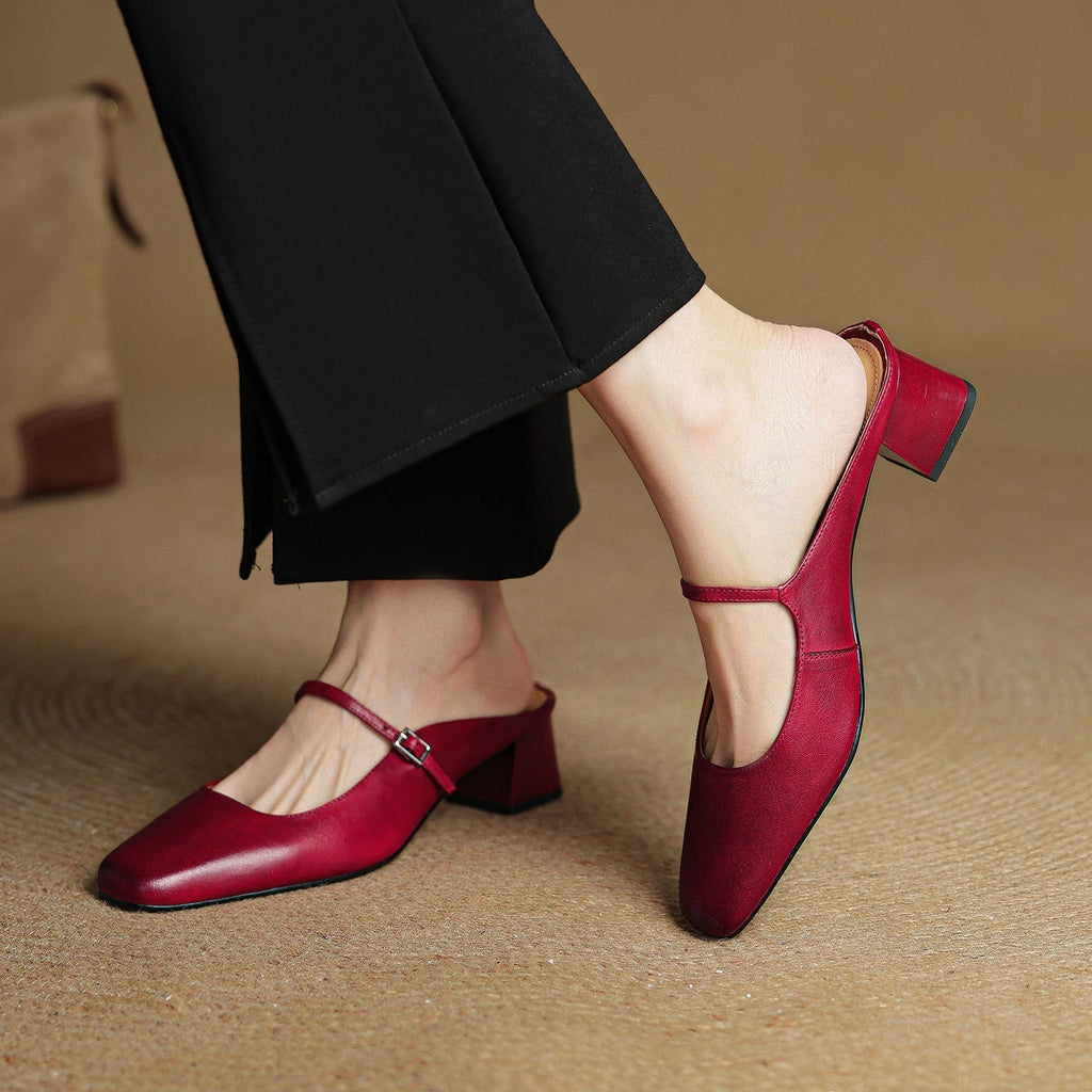 Meyra Leather Slide Sandals