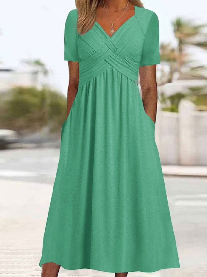 Carmen - Midi-Kleid mit Crossover-Design für einen eleganten Auftritt