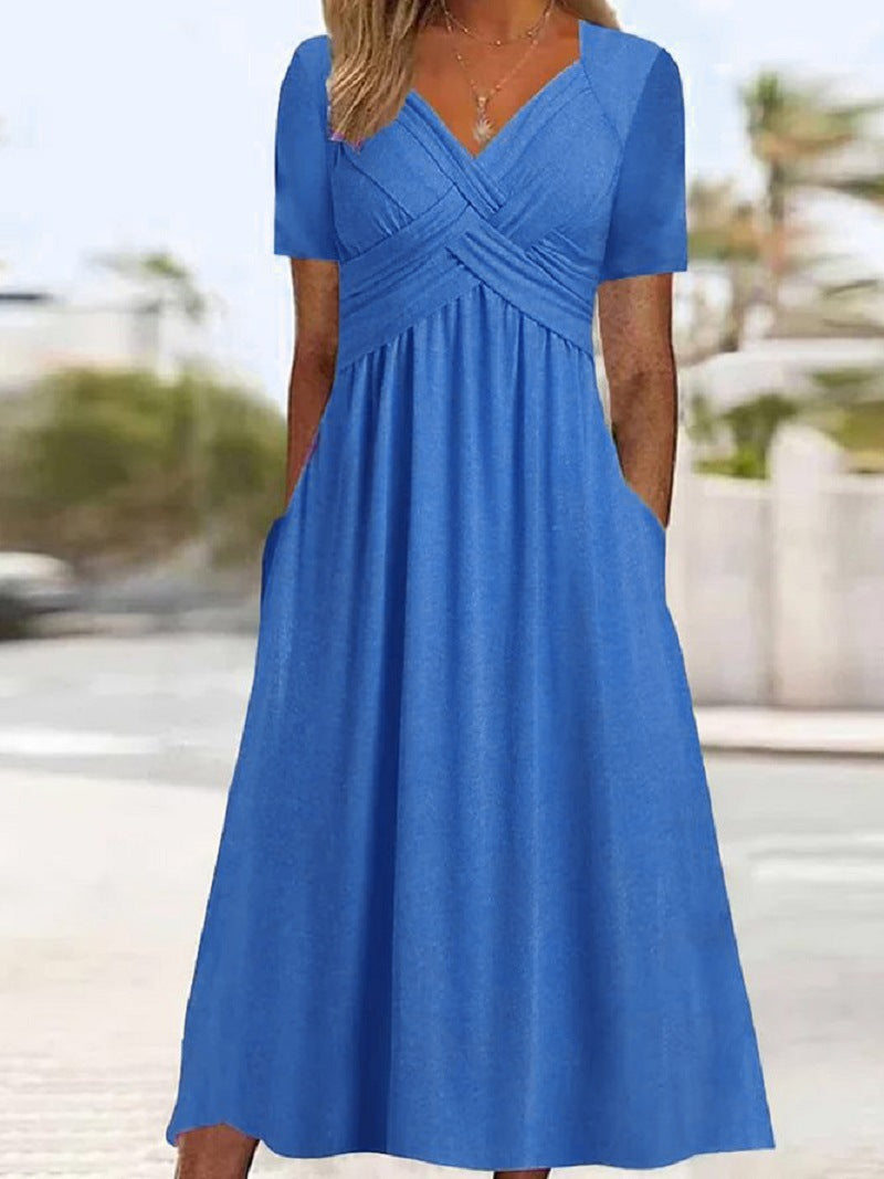 Carmen - Midi-Kleid mit Crossover-Design für einen eleganten Auftritt