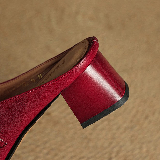 Meyra Leather Slide Sandals