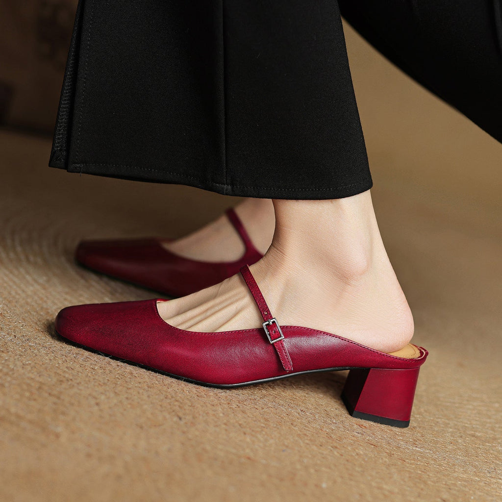 Meyra Leather Slide Sandals