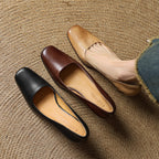 Elviera Quadratische Leder High Heels