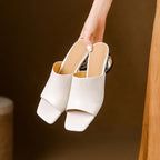 Virelle Curve Leder-Absatzmules