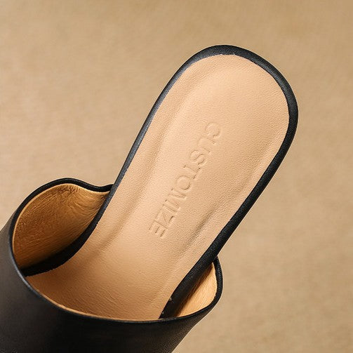 Virelle Curve Leder-Absatzmules