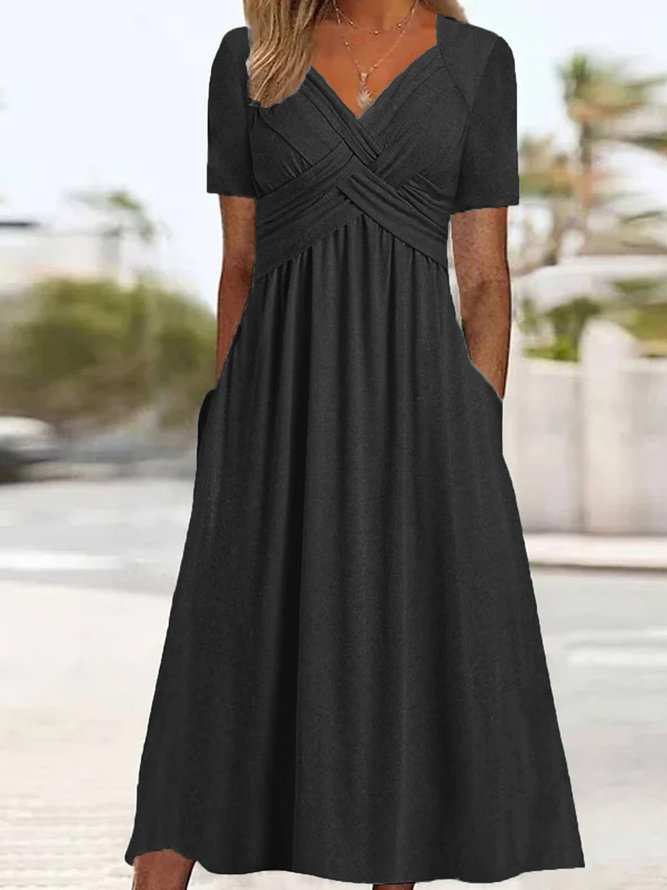 Carmen - Midi-Kleid mit Crossover-Design für einen eleganten Auftritt