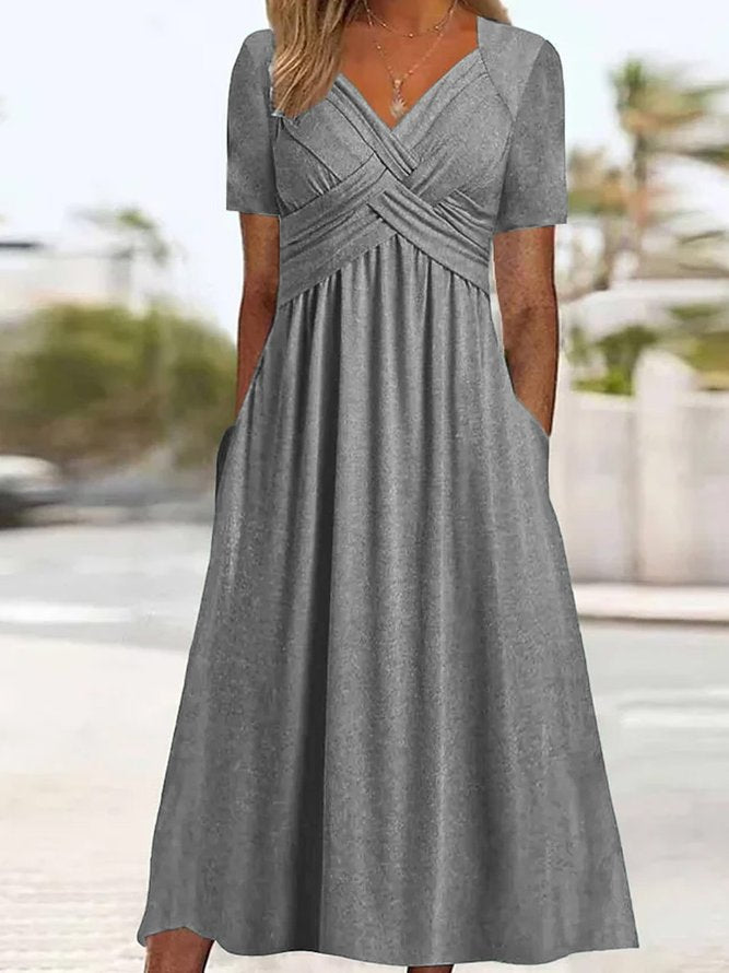 Carmen - Midi-Kleid mit Crossover-Design für einen eleganten Auftritt