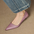 Orlisse Leather Kitten Heel Shoes