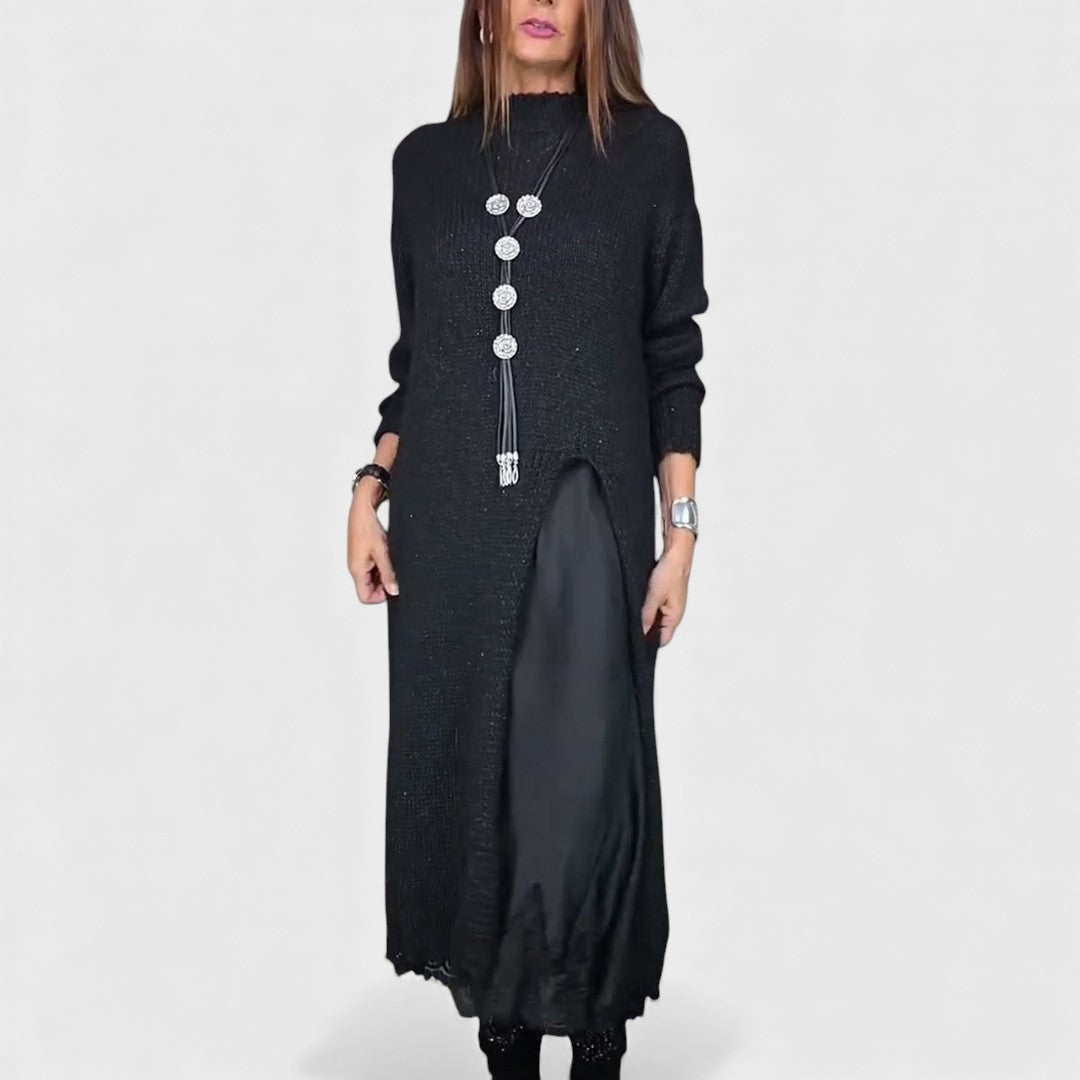 Portia – Elegantes Set aus geschichtetem Sweater und Kleid