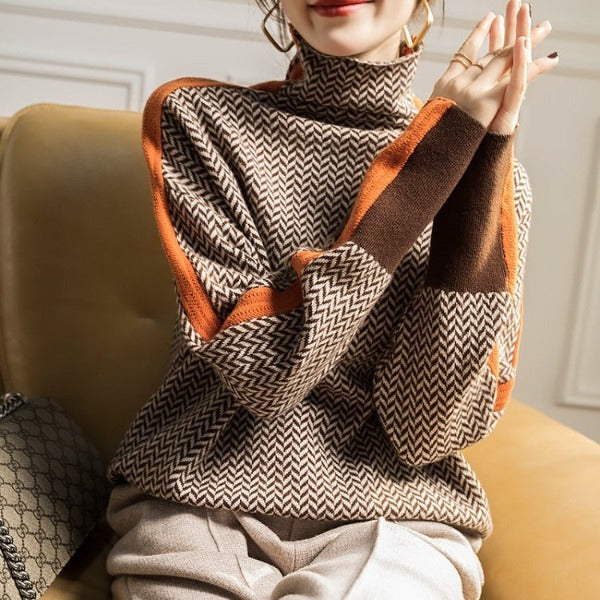 Lindemann Atelier | Malou – Rollkragenpullover mit Kontrastdetails